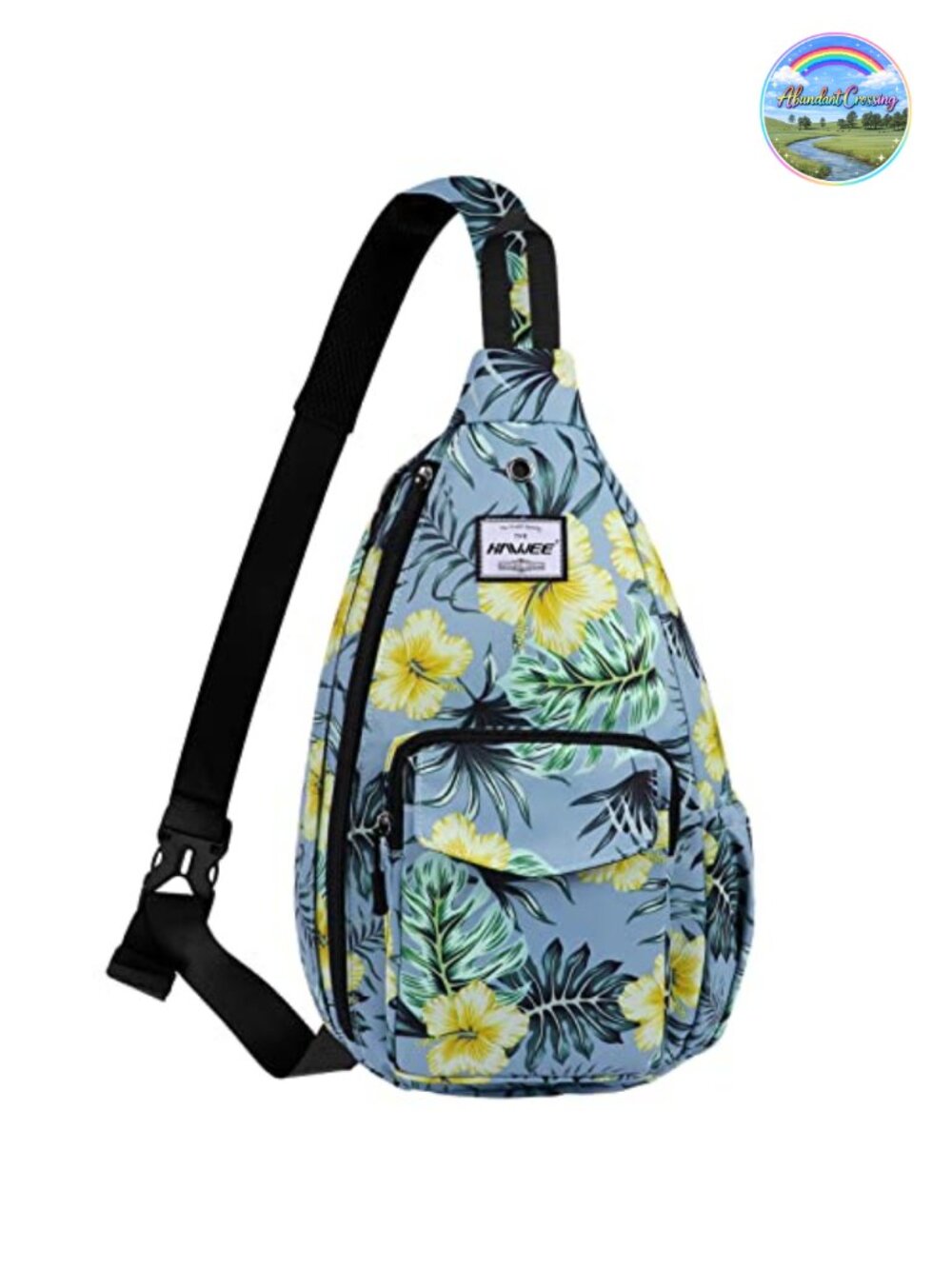 Water Resistant Polyester Sling Backpack Crossbody Adjustable Casual Daypack